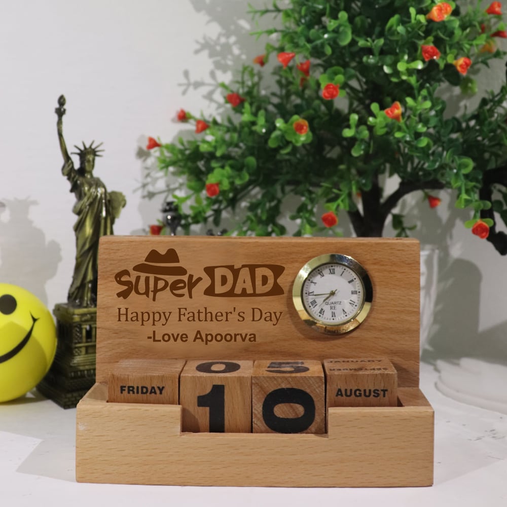  Personalised Wooden Calendar For Super Dad